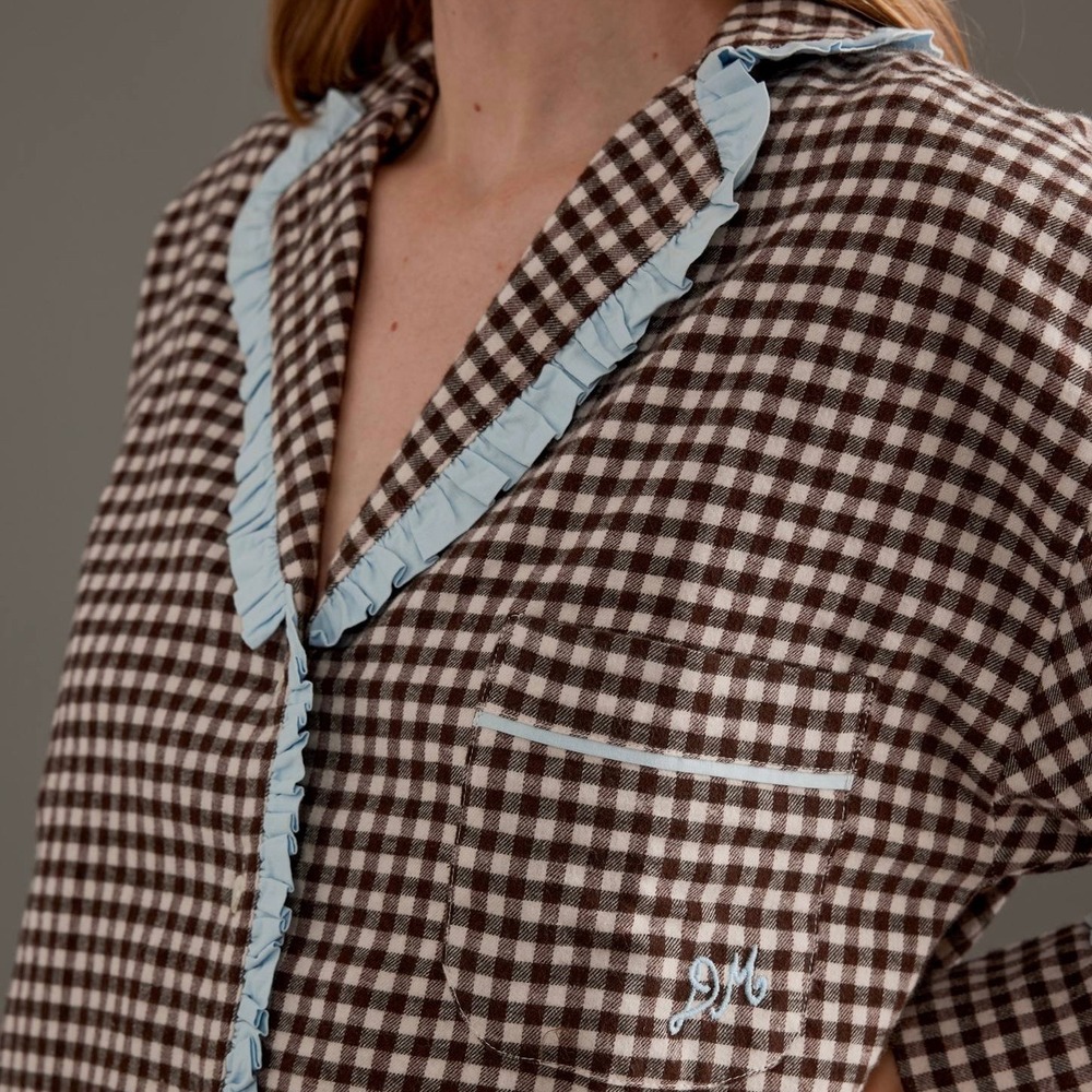 Damson Madder Antonia Organic Cotton Gingham Pyjamas Set Sz UK 8= US 4 - Picture 6 of 12
